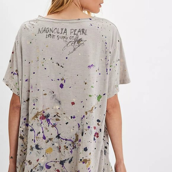 Magnolia Pearl Paint Splatter Tee OS NWT - Picture 6 of 6